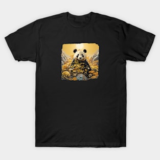 Panda Bear and Yellow Flowers T-Shirt